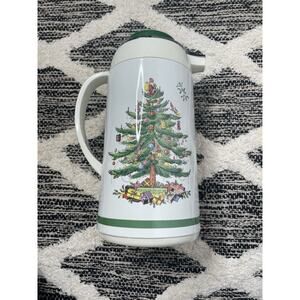Vintage Spode Christmas Tree Thermal Carafe Thermos Pot Coffee Tea Hot Water